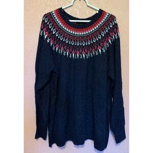 Lane Bryant Sweater - Women's Size 22/24 - Navy Blue Pullover Long Sleeve